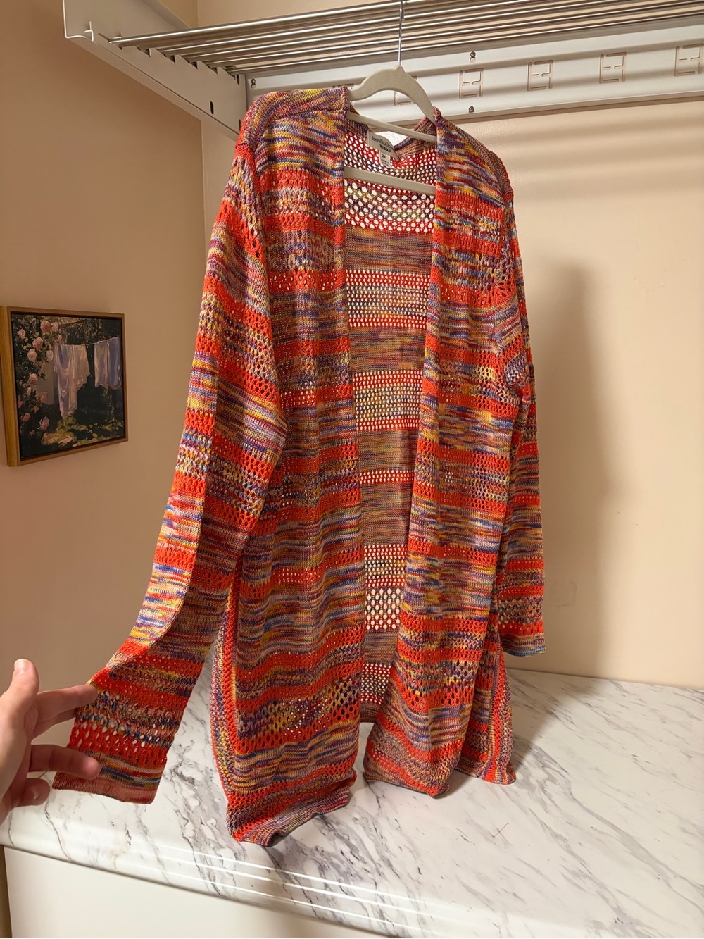 NWT John Paul Richard Woman Open-Front Crochet Knit Cardigan - Size 2X